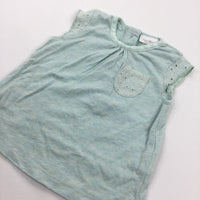 Mottled Pale Green T-Shirt - Girls 0-3 Months