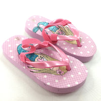 Mermaids Pink Flip Flops - Girls - Shoe Size 5