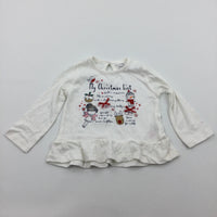 'My Christmas List…' Embroidered Cream Top - Girls 3-6 Months - Christmas