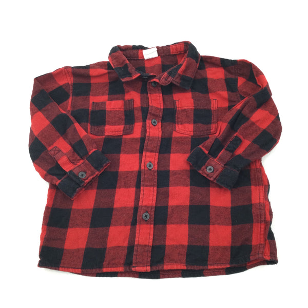 Red & Black Flannel Shirt - Boys 9-12 Months