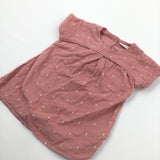 Embroidered Spots Pink Corduroy Dress - Girls 6-9 Months