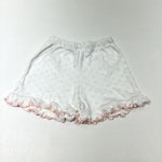 Hearts White & Pink Lightweight Jersey Shorts - Girls 6-9 Months