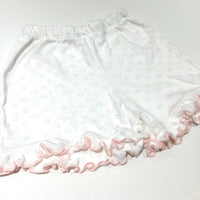 Hearts White & Pink Lightweight Jersey Shorts - Girls 6-9 Months