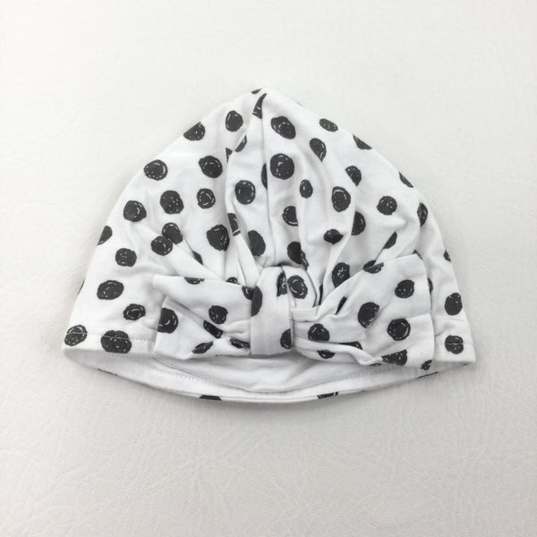 Black & White Spotty Hat - Girls Newborn
