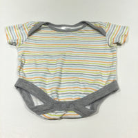 Striped Colourful Short Sleeve Bodysuit - Boys Newborn