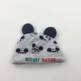 'Mickey Mouse' Navy & Grey Jersey Hat - Boys Newborn