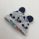 'Mickey Mouse' Navy & Grey Jersey Hat - Boys Newborn