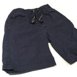 Navy Lightweight Cotton Shorts - Boys 12-18 Months