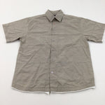 Light Brown Stitch Pattern Cotton Shirt - Boys 11-12 Years