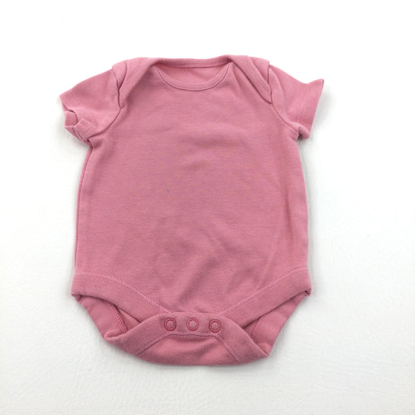 Dusky Pink Short Sleeve Bodysuit - Girls Newborn