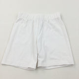 White Lightweight Jersey Shorts - Girls 4 Years
