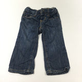 Dark Blue Lined Denim Pull On Jeans - Boys 3-6 Months