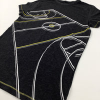 Basketball Court Dark Grey T-Shirt - Boys 11-12 Years