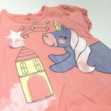 Unicorn & Castle Glittery Pink T-Shirt - Girls 0-3 Months