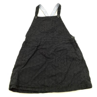 Broderie Flowers Black Cotton Dungaree Dress - Girls 11-12 Years