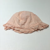 Peach Cotton Sun Hat - Girls 0-3 Months