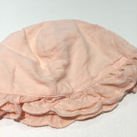 Peach Cotton Sun Hat - Girls 0-3 Months