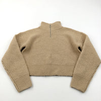 Light Brown Cropped Knitted Jumper - Girls 12-13 Years