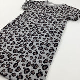 Animal Print Grey Jersey Dress - Girls 12 Years