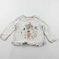 Girl & Squirrel White Long Sleeve Top - Girls 3-6 Months