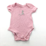 'Best Friends' Fox Pink Short Sleeve Bodysuit - Girls 0-3 Months