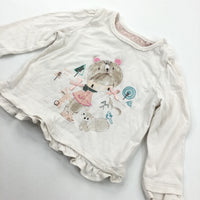 Girl & Squirrel White Long Sleeve Top - Girls 3-6 Months