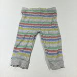 Colourful Striped Grey Leggings - Girls 0-3 Months