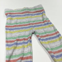 Colourful Striped Grey Leggings - Girls 0-3 Months