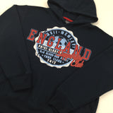 'England' Navy Hoodie - Boys 13 Years