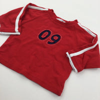 '09' Red Long Sleeve Top - Boys 3-6 Months