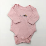 Bee Pink Long Sleeve Bodysuit - Girls 0-3 Months