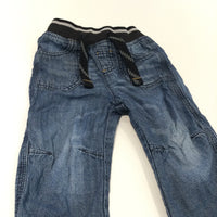 Mid Blue Lined Lightweight Denim Jeans - Boys 9-12 Months