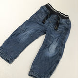 Mid Blue Lined Lightweight Denim Jeans - Boys 9-12 Months