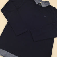 Navy Jumper with Faux Shirt - Boys 12-13 Years