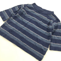 Navy & Blue Striped Long Sleeve Top - Boys 3-6 Months