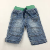 Mid Blue Denim Pull On Jeans - Boys 3-6 Months