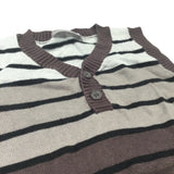 Brown, Mushroom & Grey Striped Lightweight Knitted Tank Top - Boys 3-6 Months