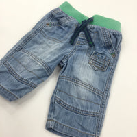 Mid Blue Denim Pull On Jeans - Boys 3-6 Months