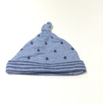 Sailing Boats Blue Knotted Jersey Hat - Boys 0-3 Months