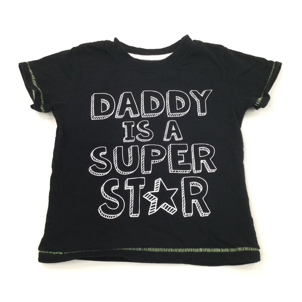 Daddy Is A Super Star' Black T-Shirt - Boys 18-24 Months