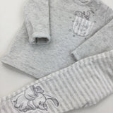 Dumbo Grey & White Jumper & Trousers Set - Boys/Girls 3-6 Months