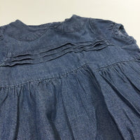 Denim Effect Cotton Dress - Girls 6 Months