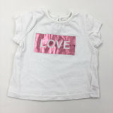 'Love' White T-Shirt - Girls 3-6 Months