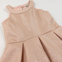 Sparkly Peach Lined Party Dress - Girls 7 Years