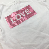 'Love' White T-Shirt - Girls 3-6 Months