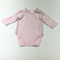 Pink Long Sleeve Bodysuit with Frilly Trim - Girls Newborn