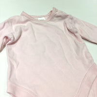 Pink Long Sleeve Bodysuit with Frilly Trim - Girls Newborn