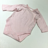 Pink Long Sleeve Bodysuit with Frilly Trim - Girls Newborn