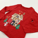'Deck The Halls…' Opening Flaps Red Christmas Top - Girls 2-3 Years