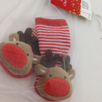 **NEW** Reindeer Socks in Gift Bag - Boys/Girls Newborn